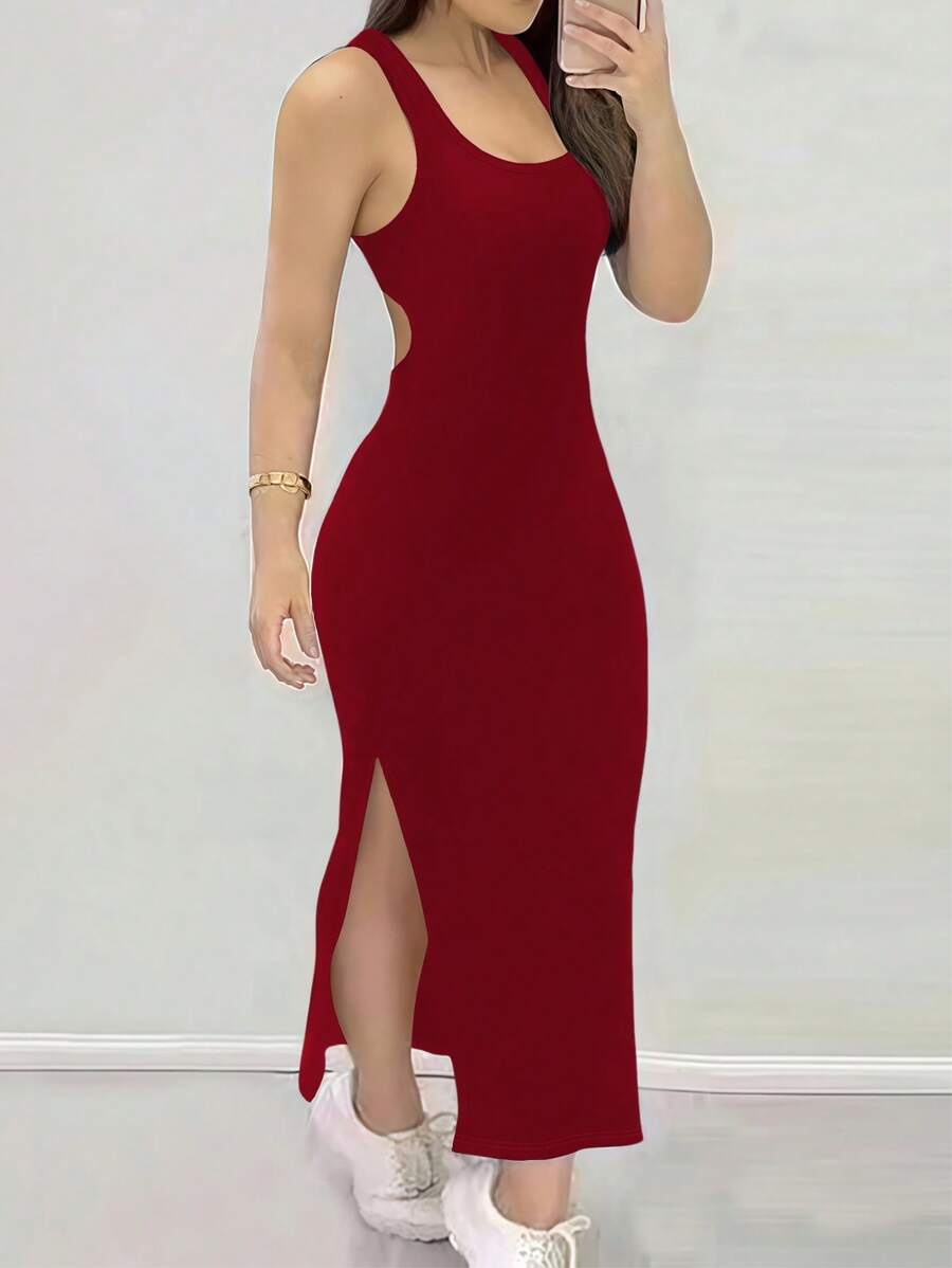 SHEIN INAWLY فستان ضيق جذاب بفتحة رقبة عميقة وظهر عاري