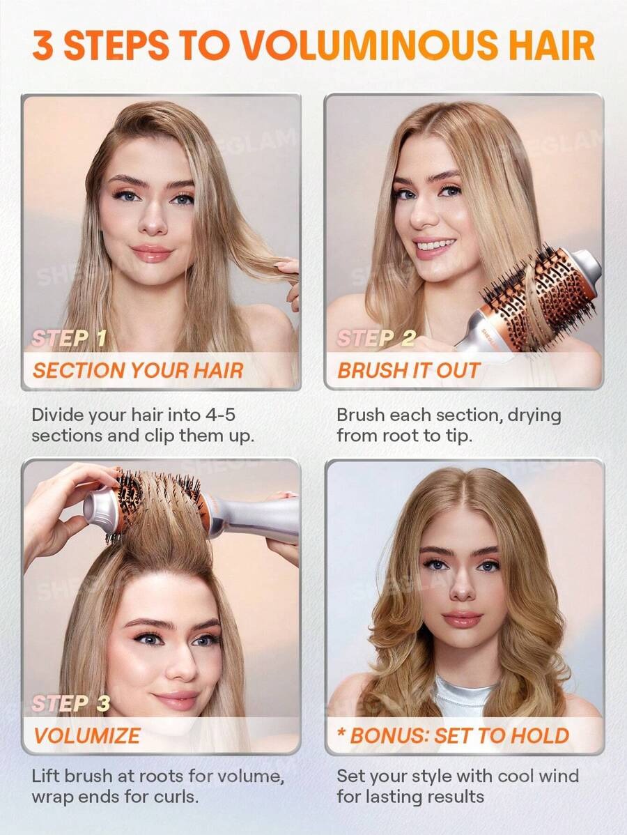 SHEGLAM HAIR Blowout Bliss فرشاة شعر لتجفيف وتصفيف الشعر