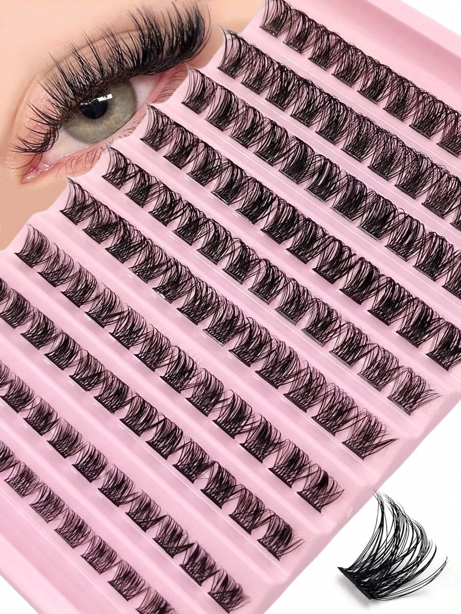 SHEIN Asiteo طقم 120 رموش فردية فو مينك ناعمة وخفيفة