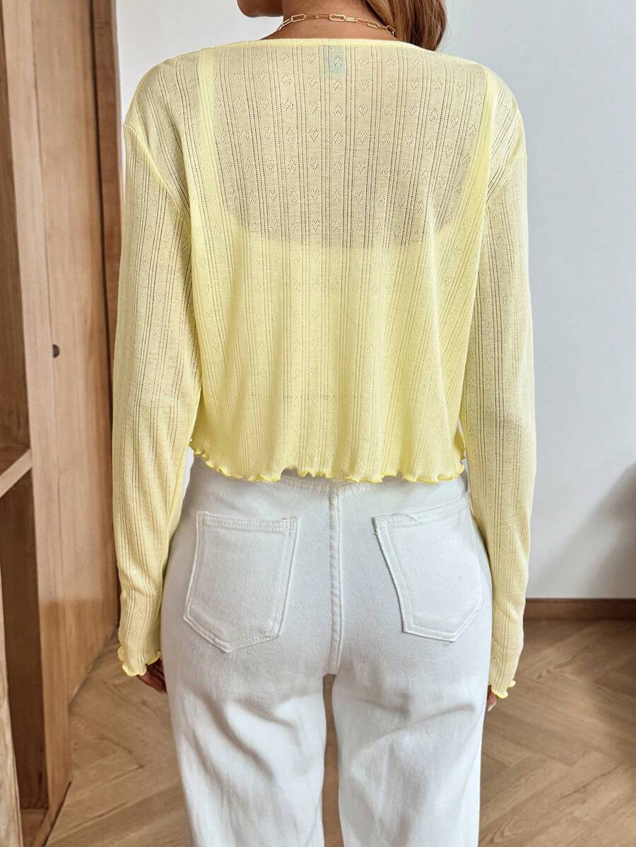 SHEIN Easowa جاكيت نسائي خفيف بأزرار أمامية بلون أصفر فاتح