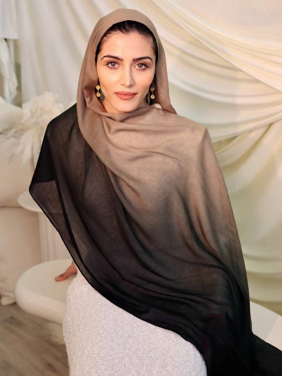 SHEIN حجاب نسائي بوهيمي بطبعة مائية