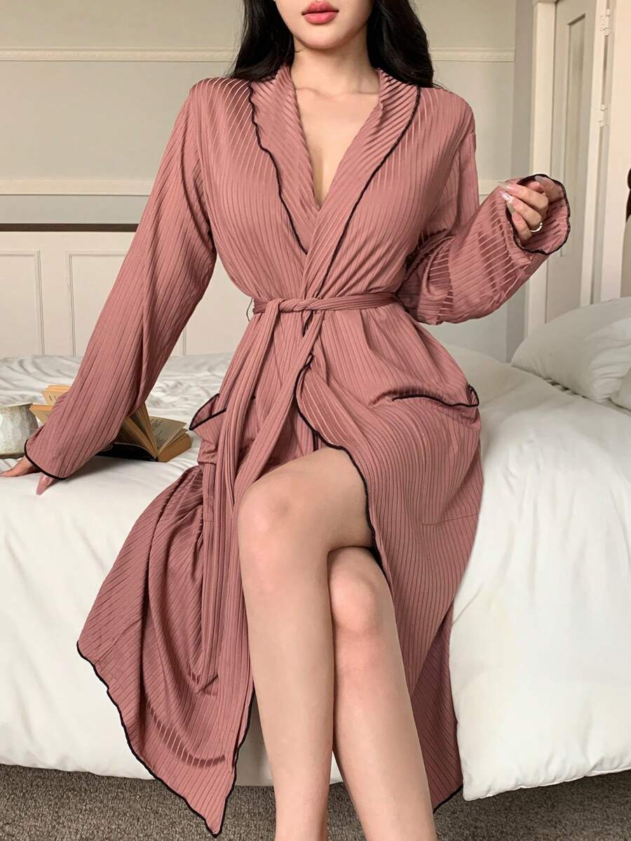 SHEIN روب نسائي كاجوال بألوان متباينة