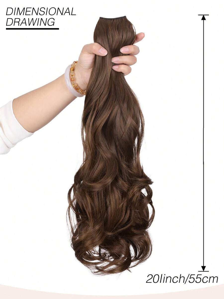 SHEIN وصلة شعر متموجة مجعدة طويلة بألياف اصطناعية