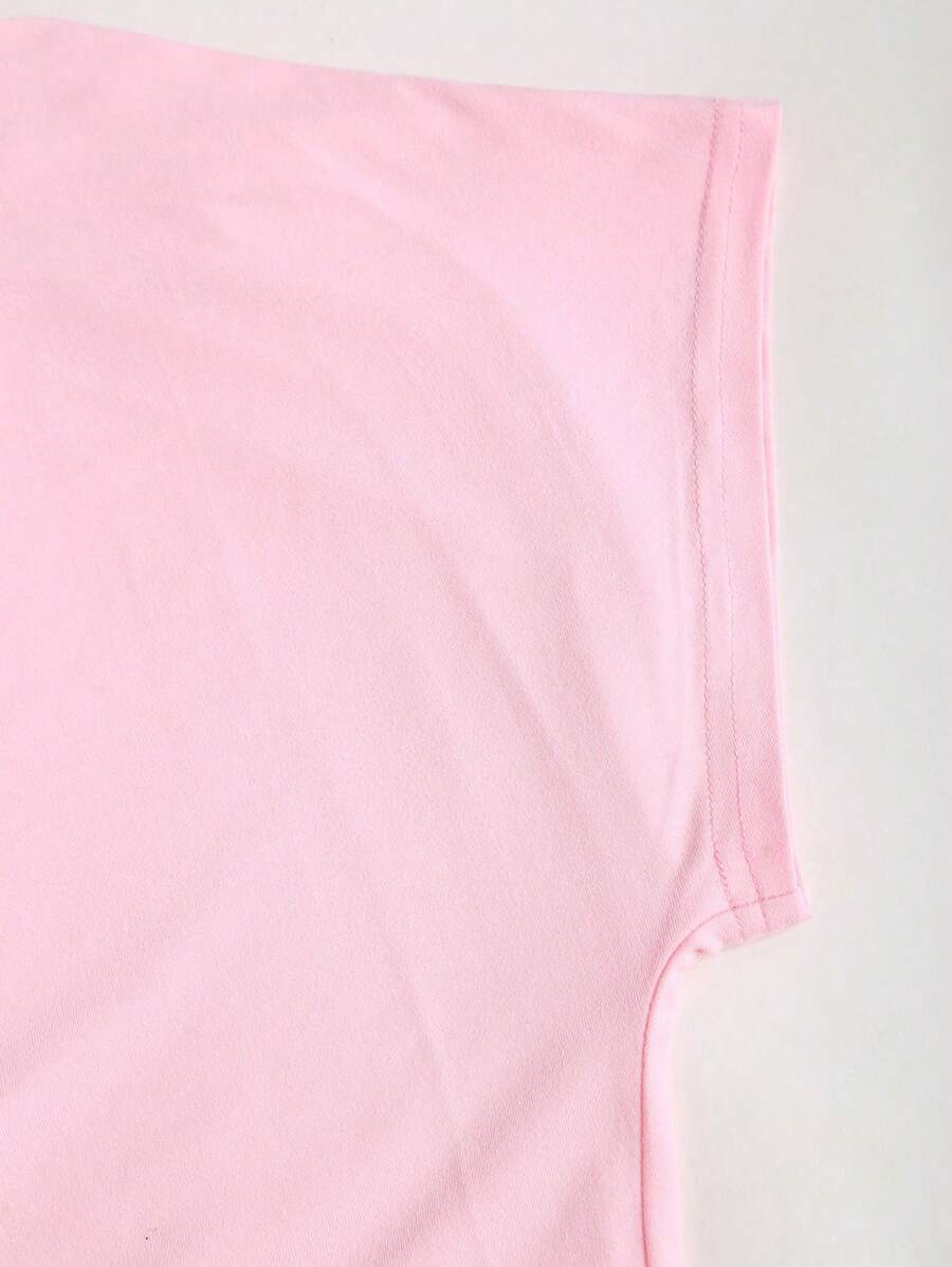 SHEIN Sweetra فستان بياقة غير متماثلة متجعد بلون وردي