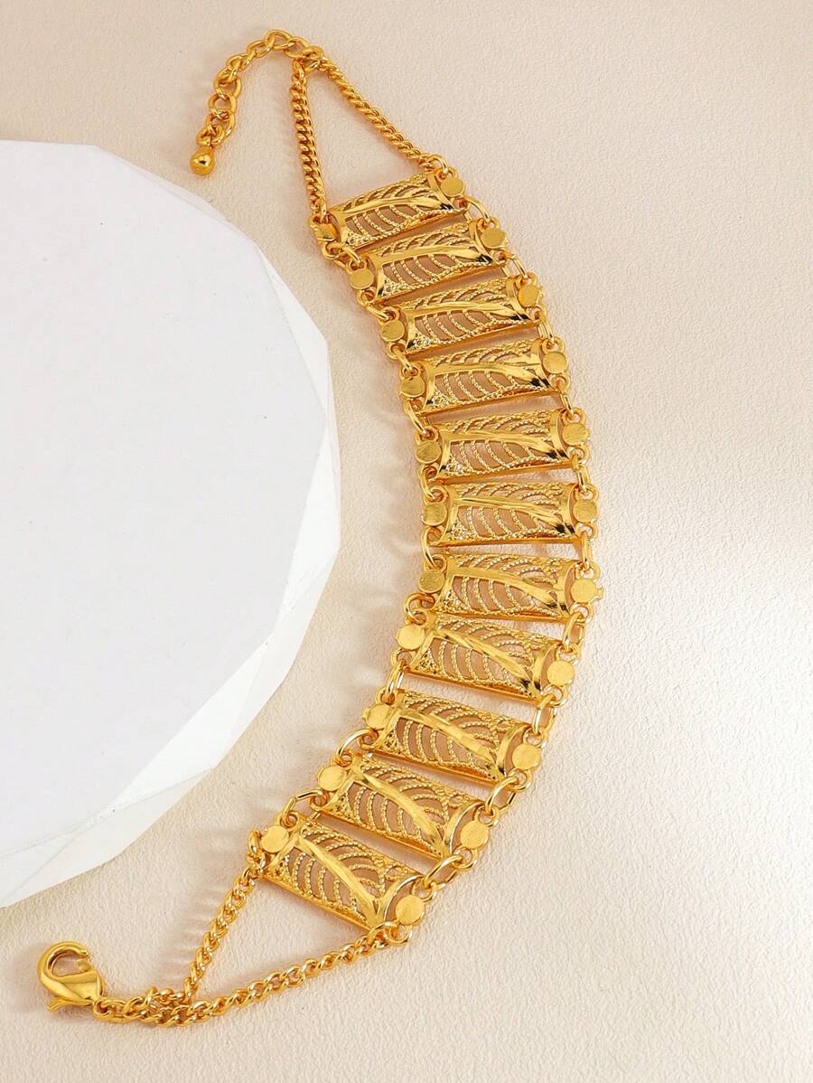 SHEIN سوار ذهبي مزخرف بقطع نقدية وأوراق