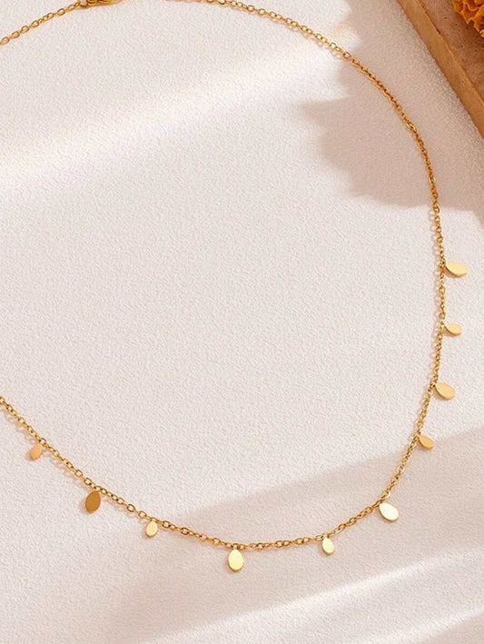 SHEIN قلادة قرص ذهبية ستانلس ستيل