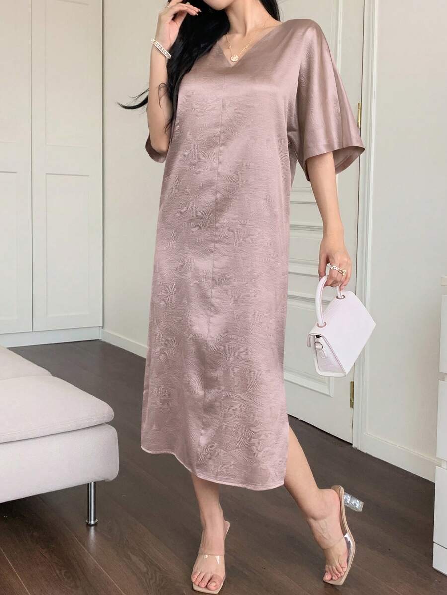 SHEIN DAZY فستان وردي سادة