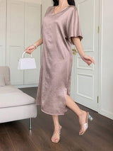 SHEIN DAZY فستان وردي سادة