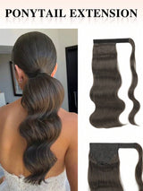SHEIN nimoki امتداد ذيل حصان 18 بوصة بني داكن ألياف صناعية