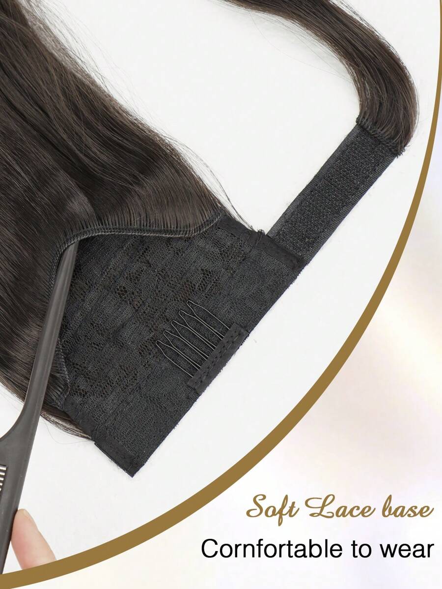 SHEIN nimoki امتداد ذيل حصان 18 بوصة بني داكن ألياف صناعية