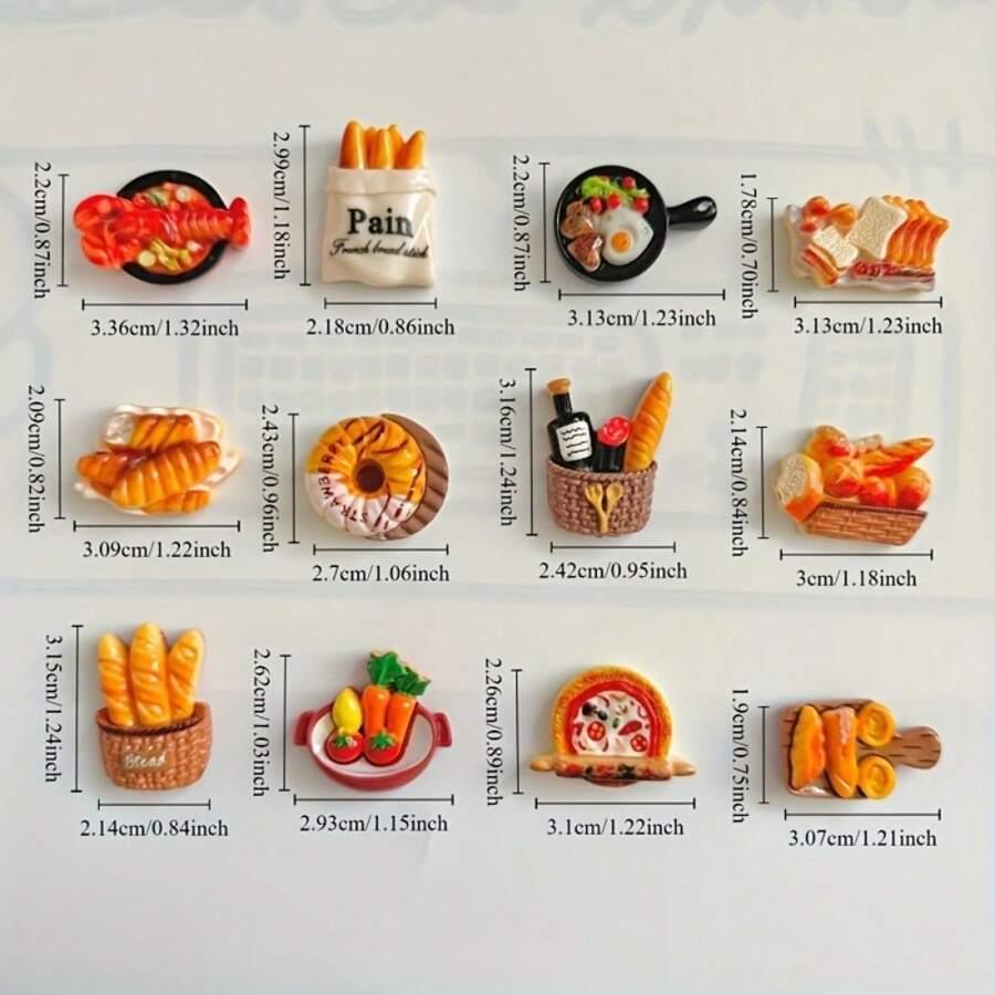 SHEIN مغناطيس ثلاجة بتصميم أطعمة لذيذة لتزيين المطبخ