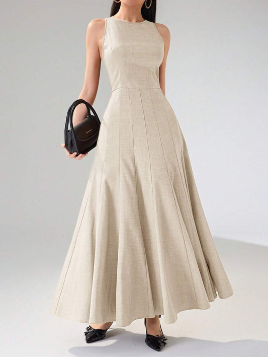 SHEIN Heiryn فستان طويل كاجوال وأنيق بلون مشمشي