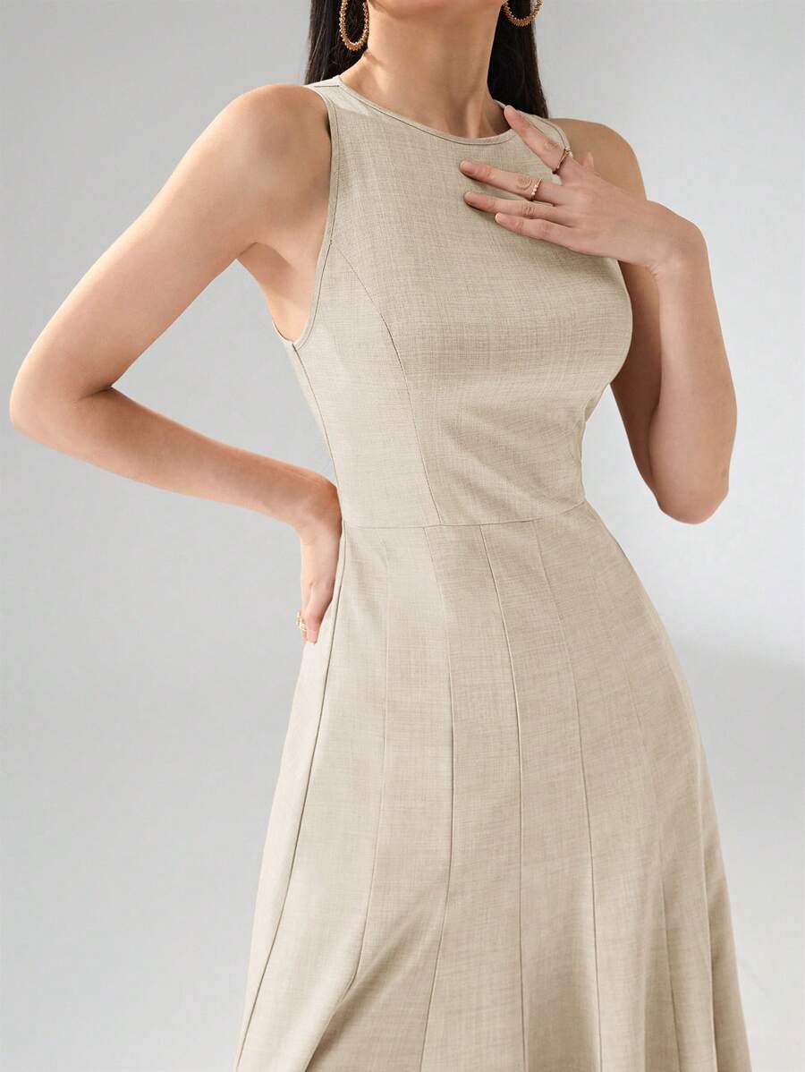 SHEIN Heiryn فستان طويل كاجوال وأنيق بلون مشمشي