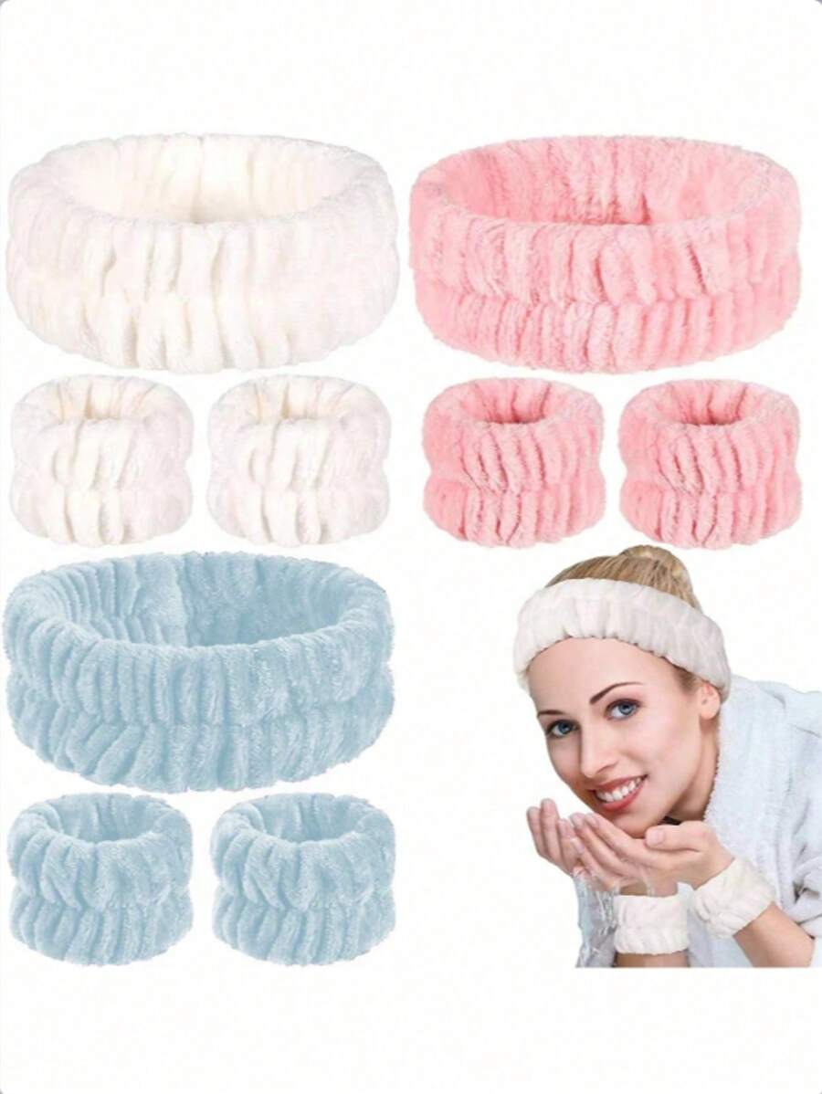 SHEIN طقم 4 في 1 للوجه والشعر وشريط الرأس للعناية بالبشرة