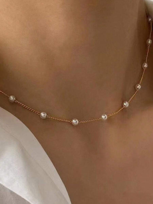 SHEIN قلادة خرز مذهبة عيار 18