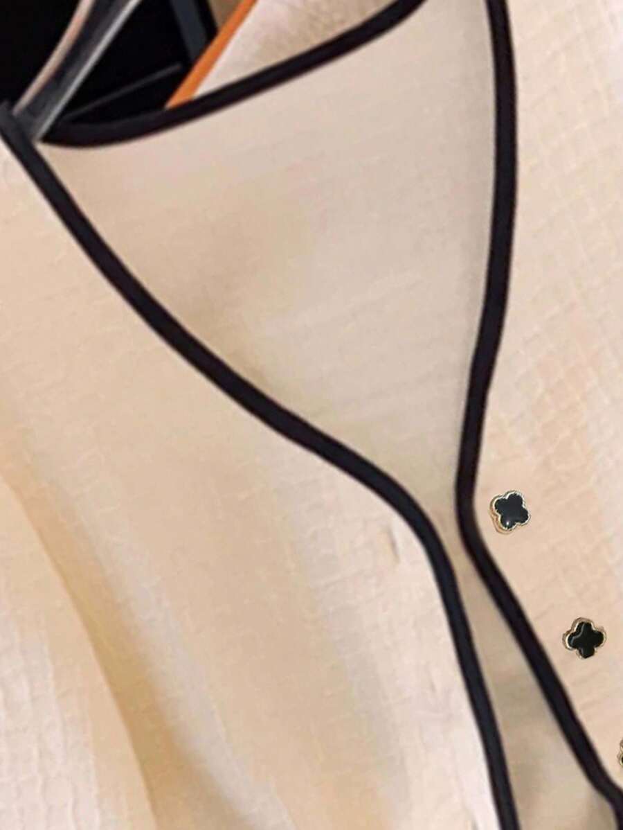 SHEIN كارديجان نسائي قصير وخفيف بلون مشمشي