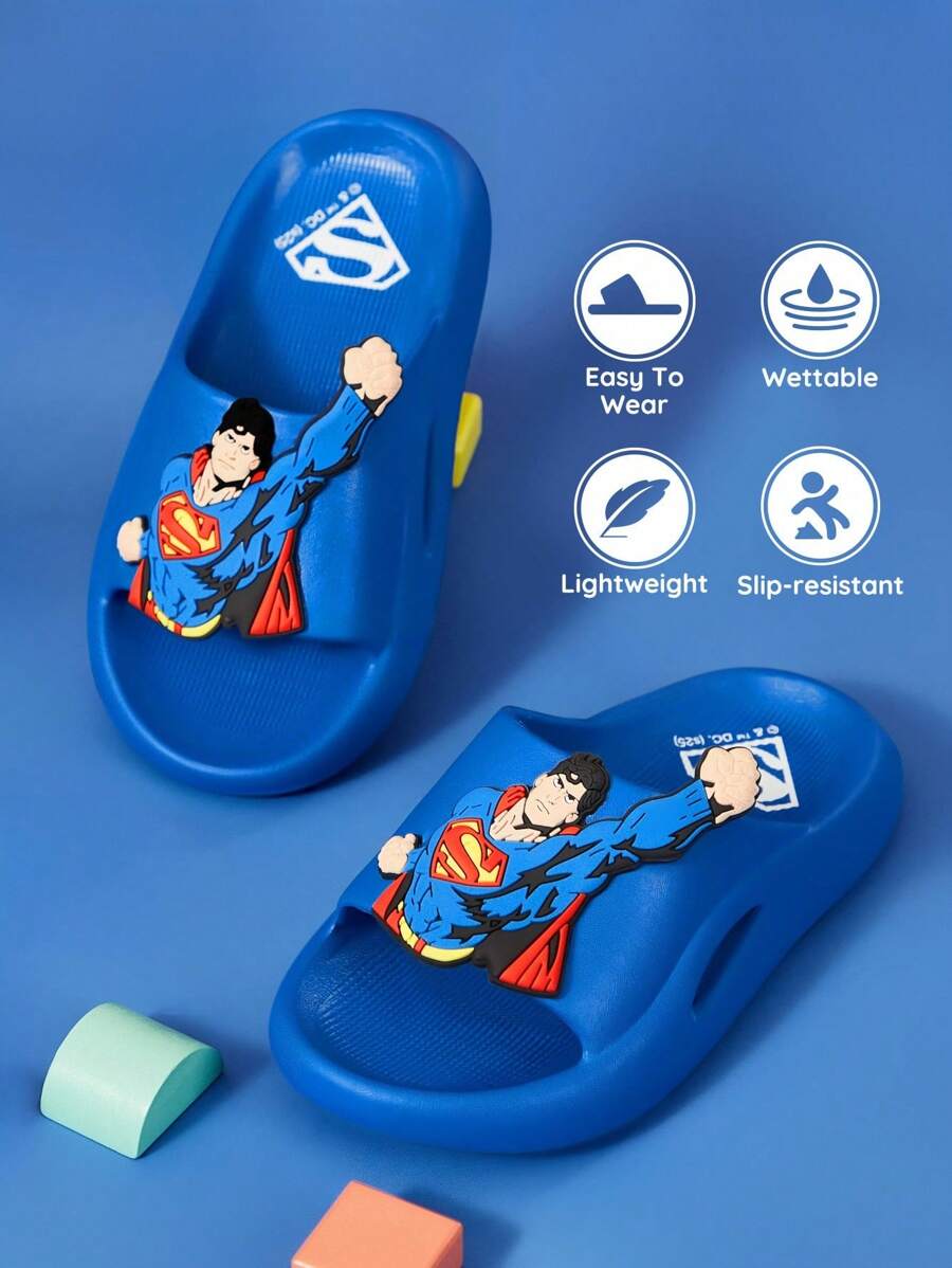 SHEIN SUPERMAN X شبشب كرتوني للأولاد خفيف مقاوم للانزلاق