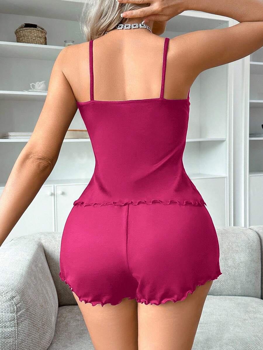 SHEIN طقم نوم قطعتين كامي وشورت بطبعة قلب