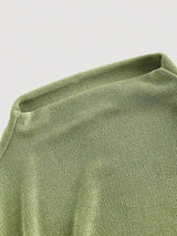 SHEIN MOD فستان اخضر أكتاف مرتفعة وشق علوي