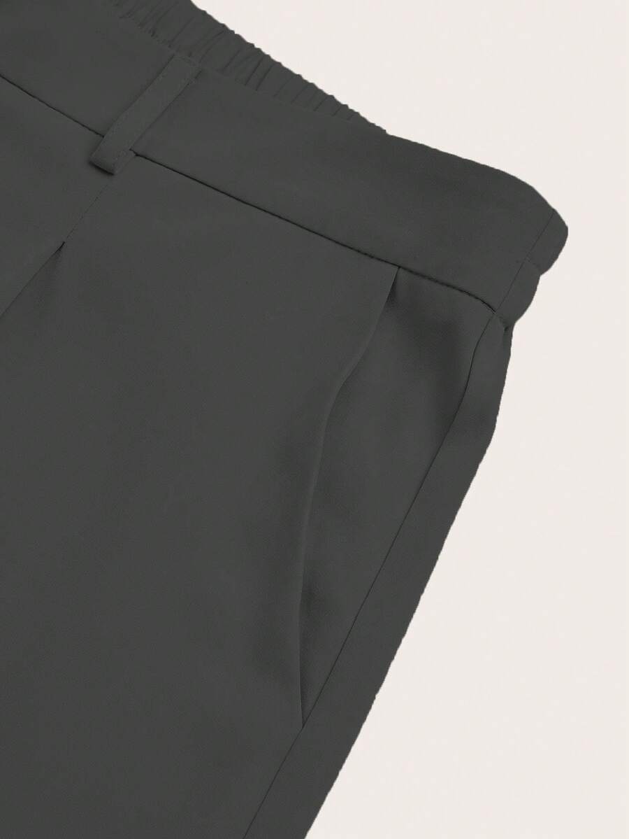 SHEIN سروال كاجوال بخصر عالي مع جيوب للمقاسات الكبيرة