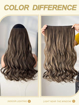 SHEIN وصلات شعر مجعد 20 بوصة بلون بني كستنائي