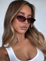 SHEIN نظارة كلاسيك عتيقة بإطار بلاستيك بيضاوي صغير