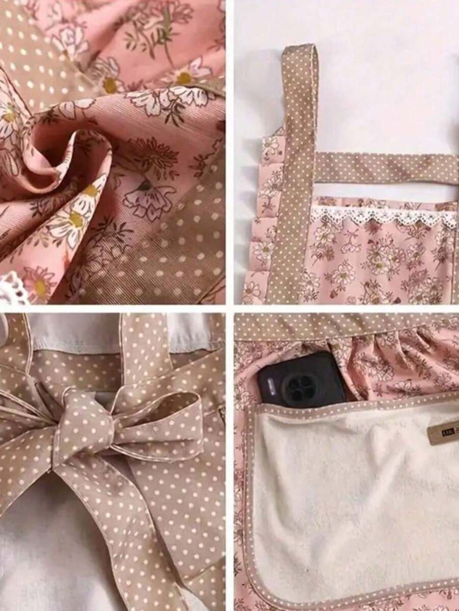 SHEIN فستان مطبخي منقوش بنمط أميرة مقاوم للزيت والبقع