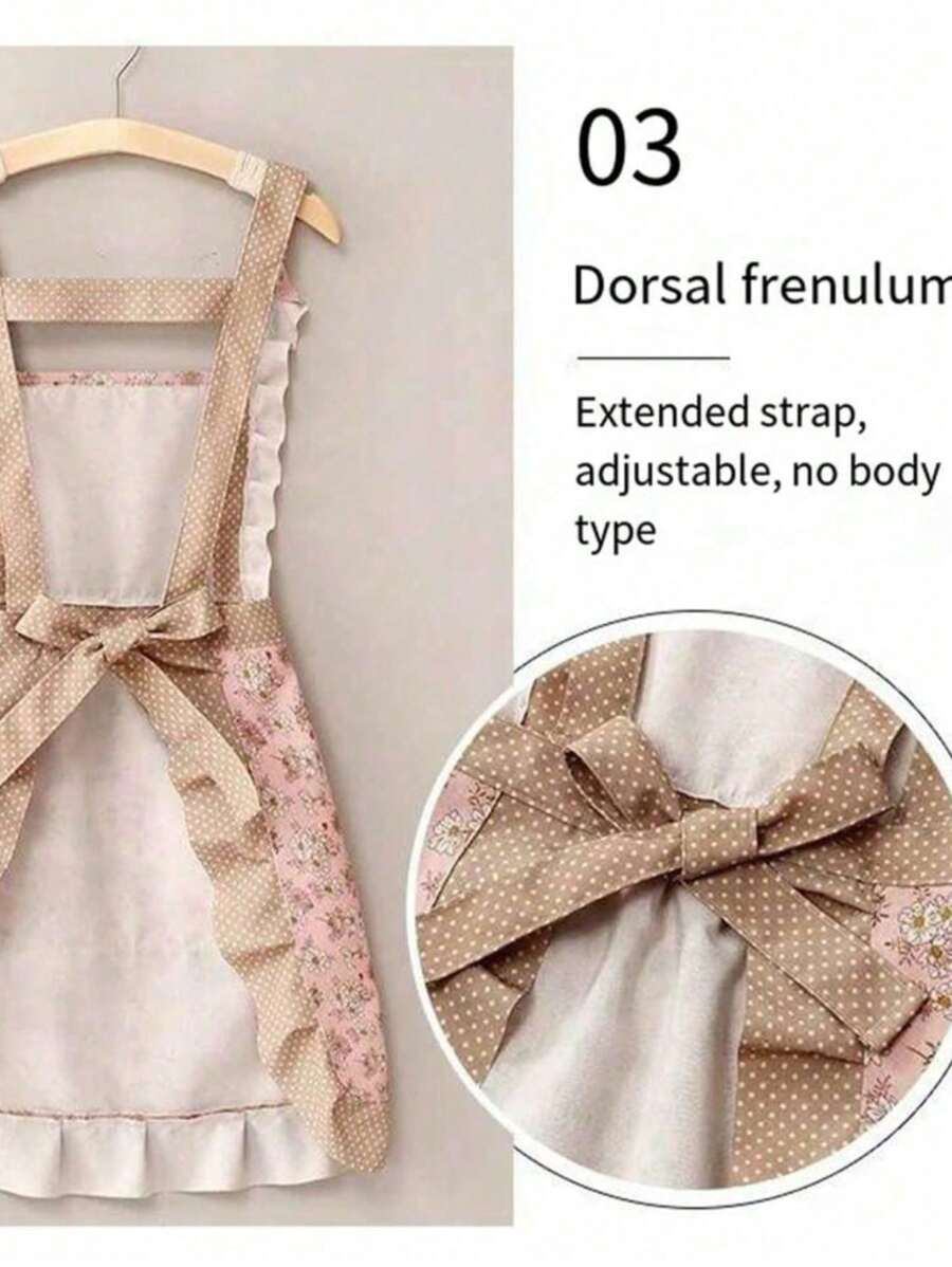 SHEIN فستان مطبخي منقوش بنمط أميرة مقاوم للزيت والبقع
