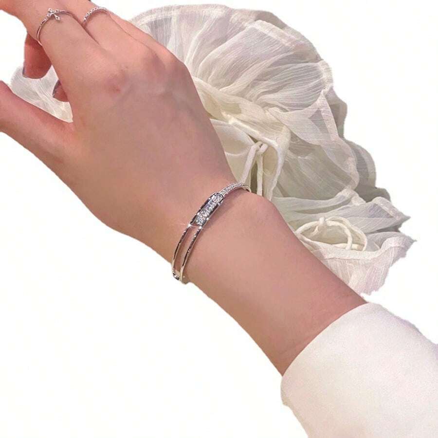 SHEIN طقم سوار وخاتم نحاسي بزركونيا