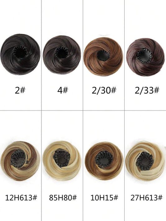SHEIN كعكة شعر اصطناعية 4 بوصات بمشابك ألياف