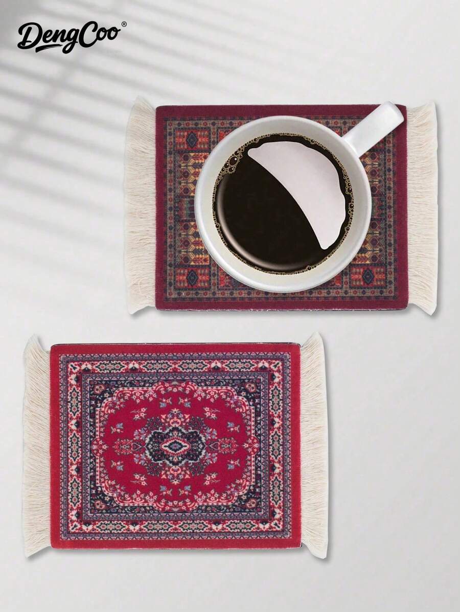 SHEIN سجادة قهوة مقاومة للحرارة والانزلاق