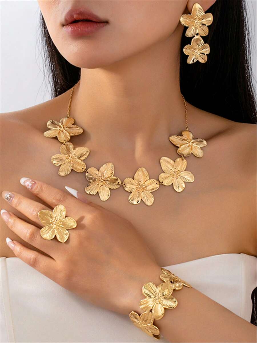 SHEIN طقم مجوهرات معدني 5 قطع