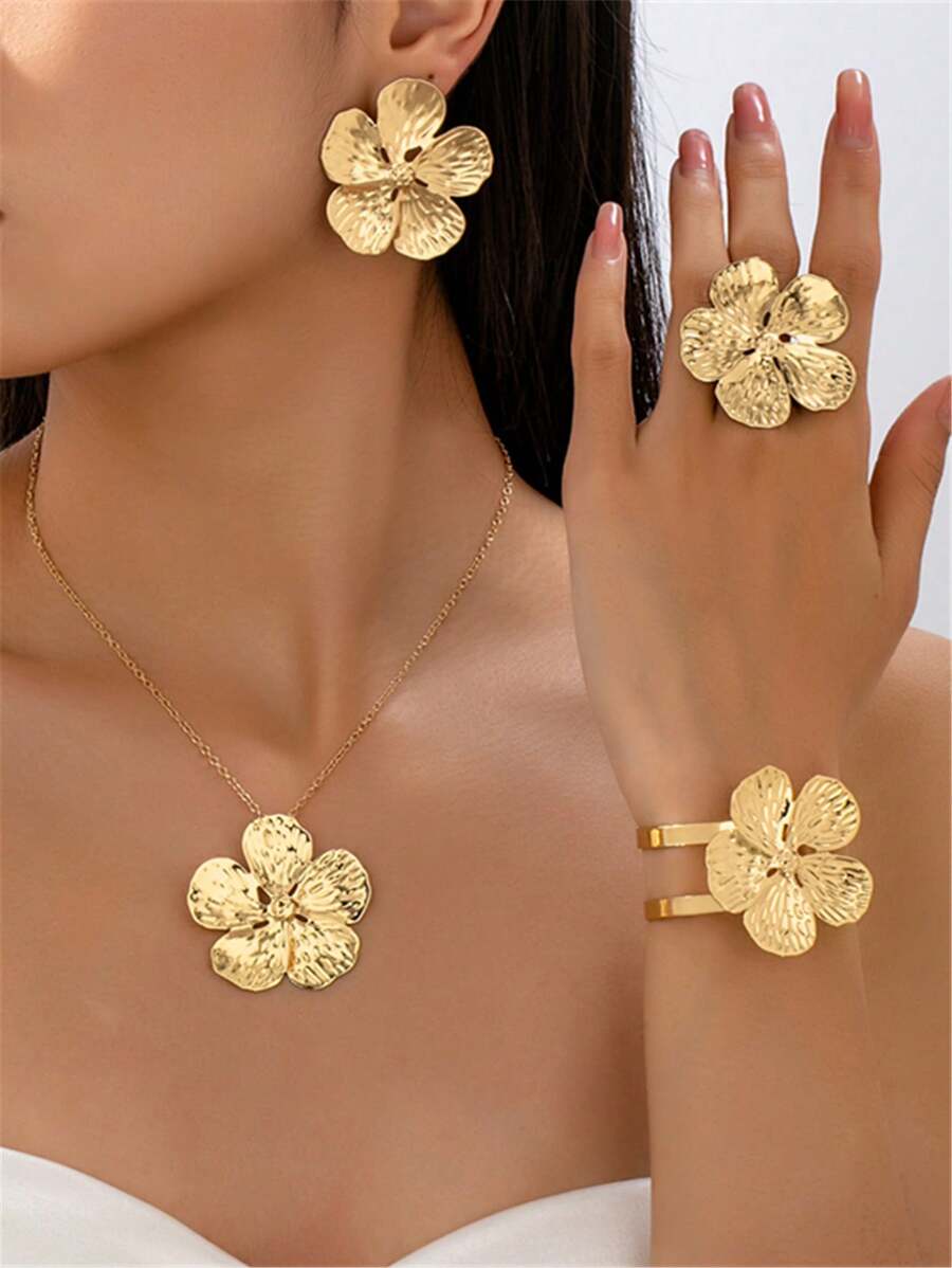 SHEIN طقم مجوهرات معدني 5 قطع