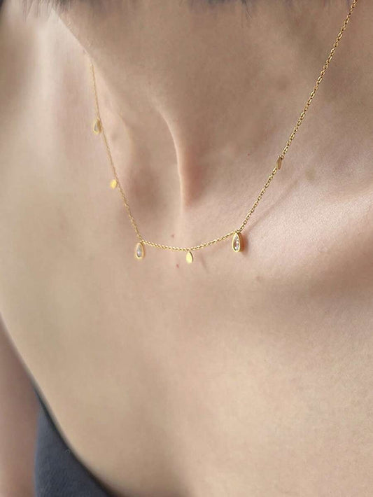 SHEIN VJS قلادة ستانلس ستيل مطلية ذهب عيار 18 قيراط