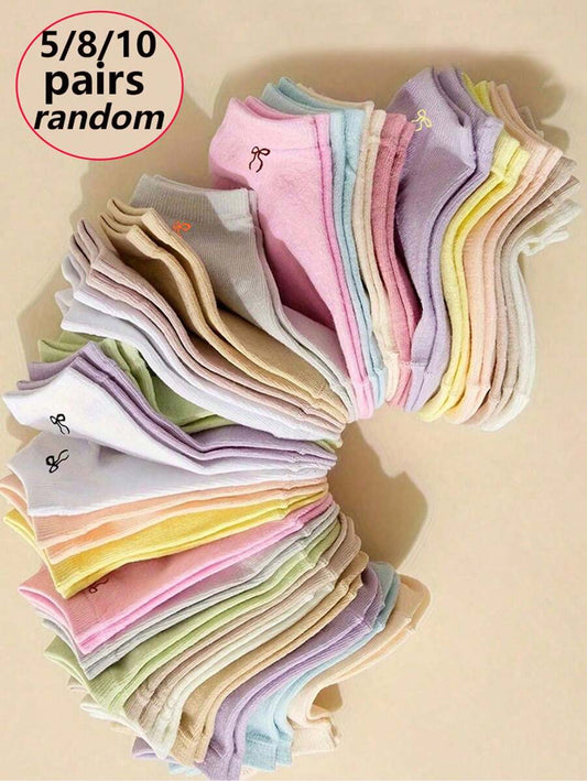 SHEIN جوارب قصيرة بلون حلوى 5/8/10 أزواج
