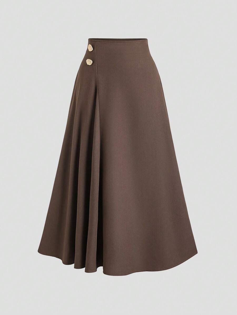 SHEIN Sweetra تنورة أنيقة بتصميم مبطن