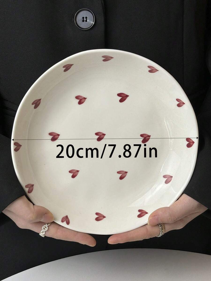 SHEIN صحن سيراميك بشكل قلب أحمر