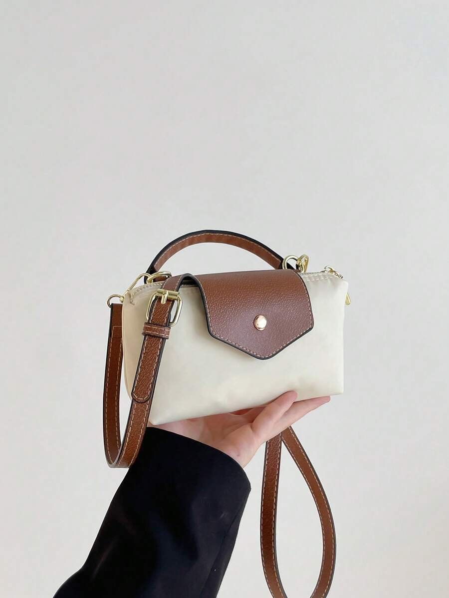 SHEIN حقيبة يد صغيرة أنيقة بلون بيج بحزام كتف