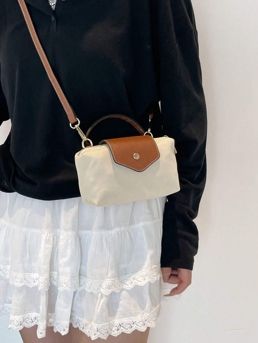 SHEIN حقيبة يد صغيرة أنيقة بلون بيج بحزام كتف