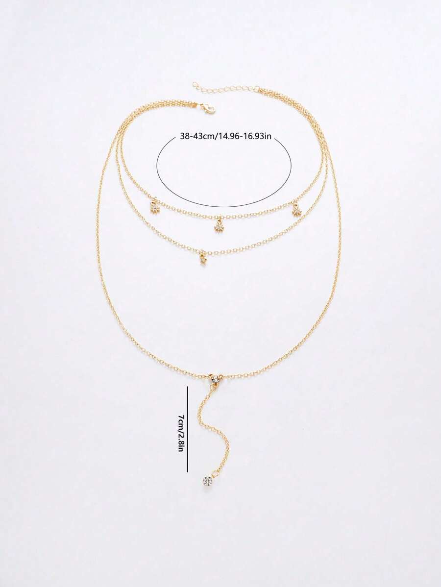 SHEIN قلادة نجمية متعددة الطبقات ذهبية