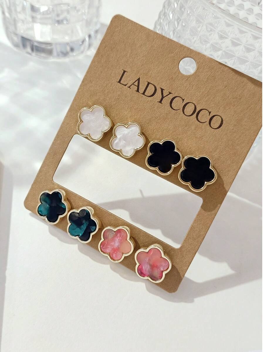SHEIN LADYCOCO طقم اقراط أرنب 4 أزواج