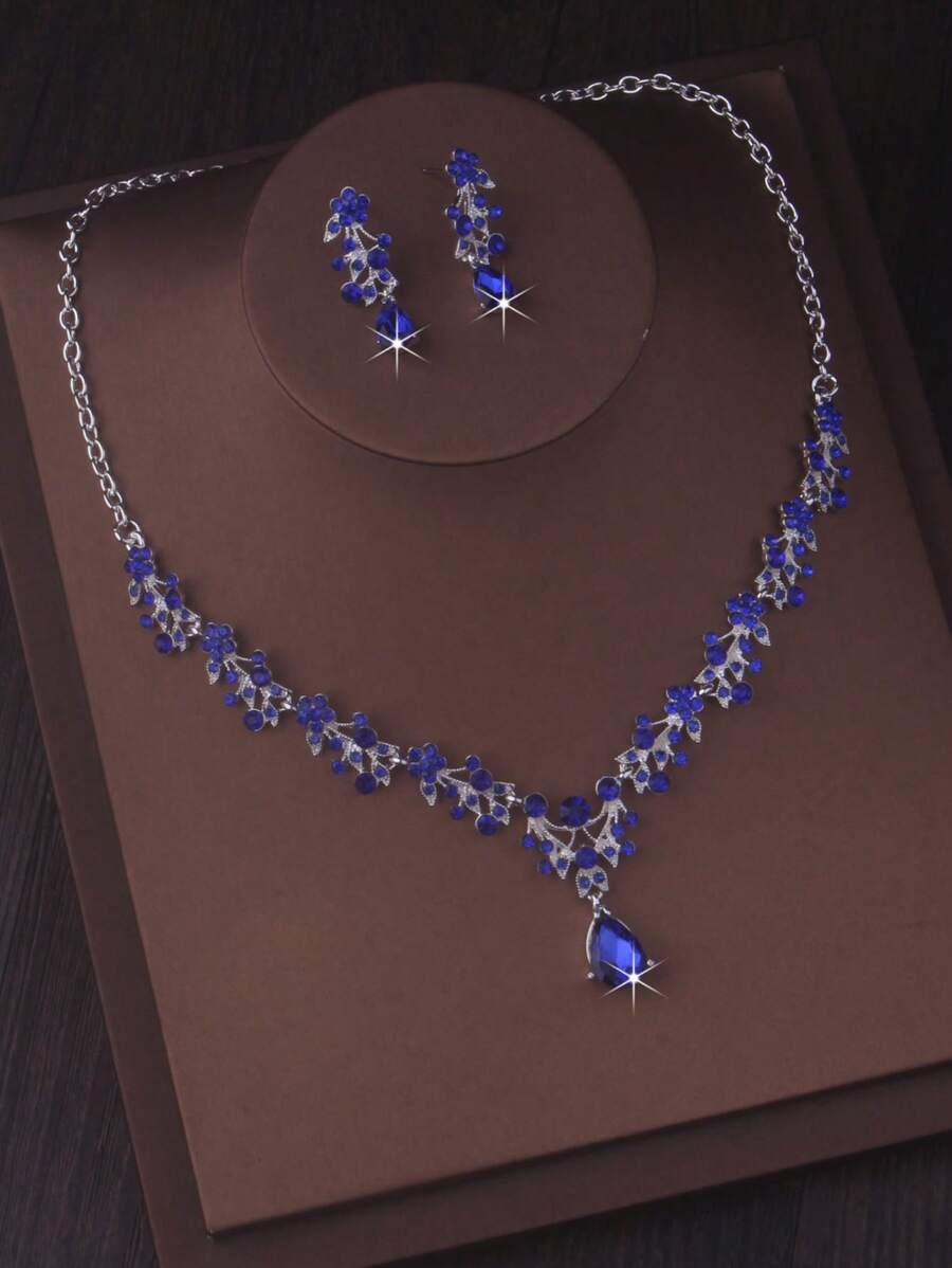 SHEIN طقم مجوهرات عرائس من الزركونيا والكريستال