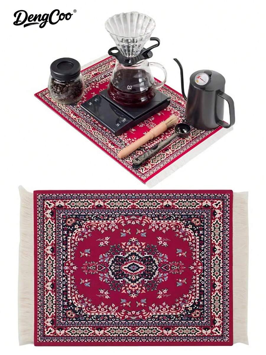 SHEIN سجادة قهوة مقاومة للحرارة والانزلاق