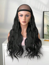 SHEIN باروكة شعر موجي 24 بوصة بلون أسود بمشبك