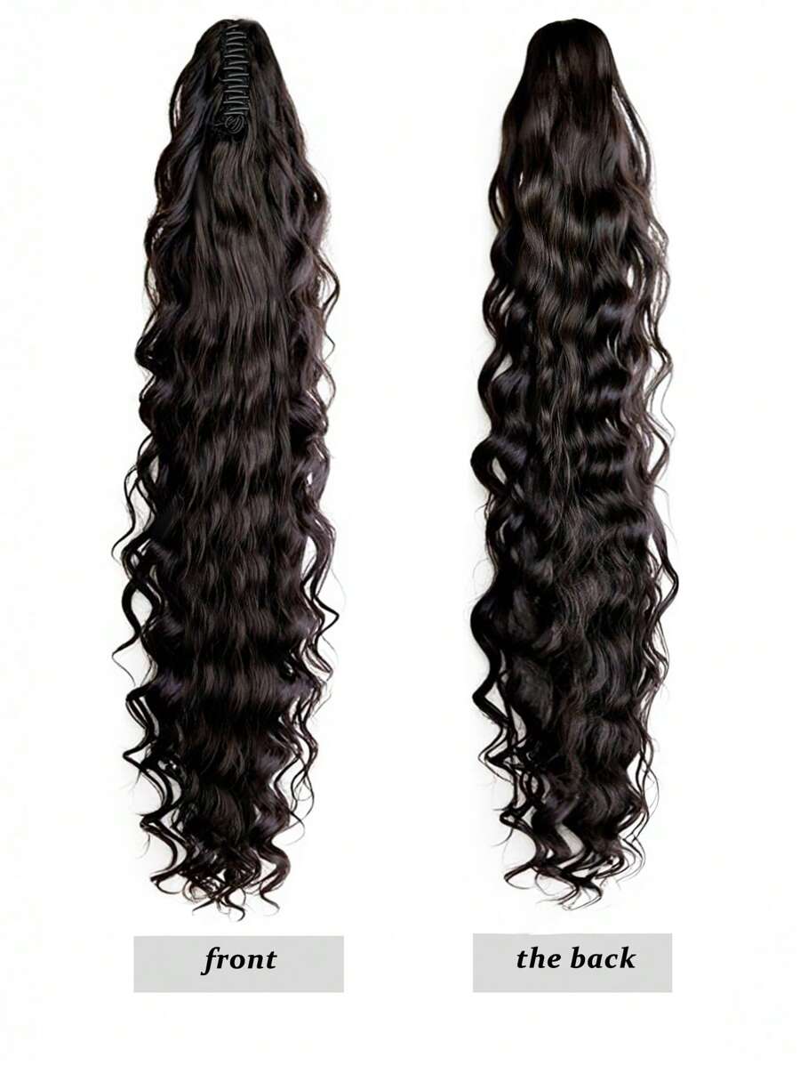 SHEIN باروكة شعر طويل 40 بوصة موجي متعدد الطبقات بمشبك