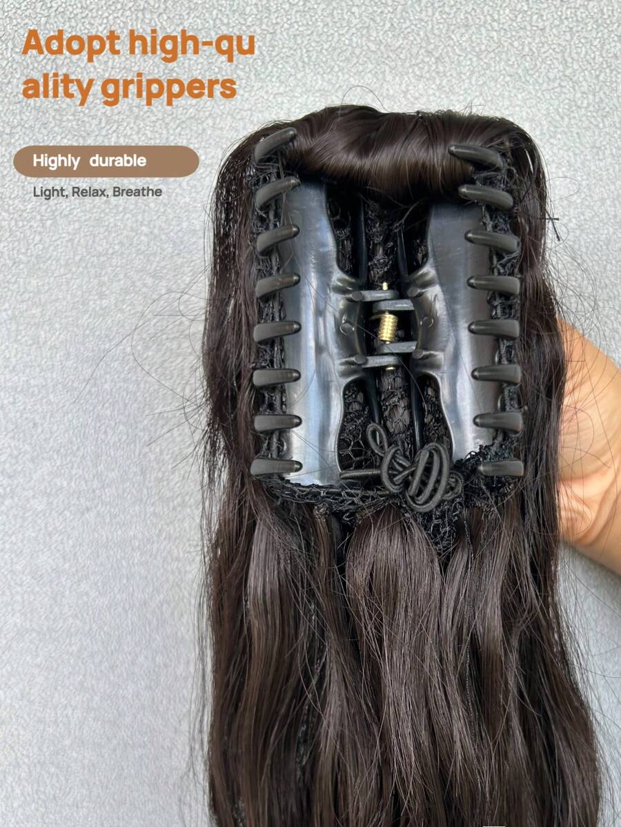 SHEIN باروكة شعر طويل 40 بوصة موجي متعدد الطبقات بمشبك
