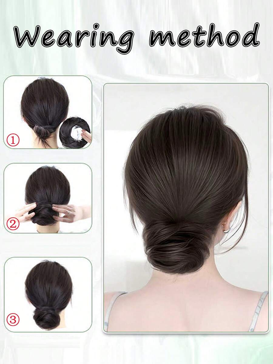 SHEIN كعكة شعر اصطناعية 4 بوصات بمشابك ألياف