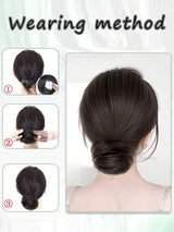 SHEIN كعكة شعر اصطناعية 4 بوصات بمشابك ألياف