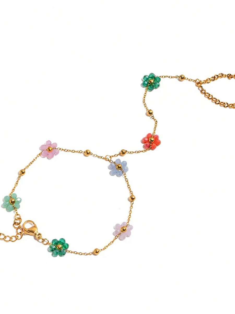 SHEIN سوار أصبع مزين بزهرة ملونة