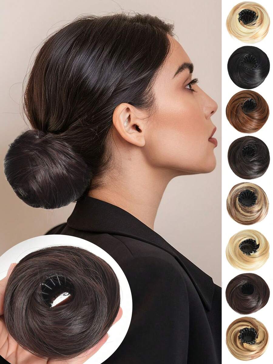 SHEIN قطع شعر مستعار مستقيم بشكل فوضوي لتسريحة الكعكة